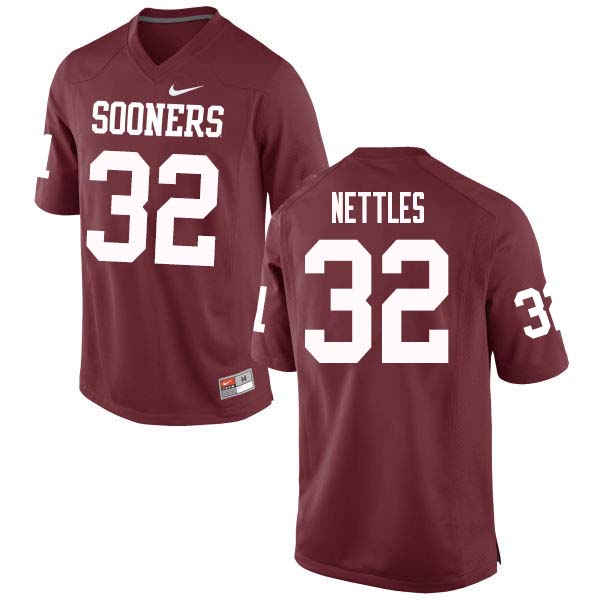 Oklahoma Sooners #32 Caleb Nettles College Football Jerseys Sale-Crimson